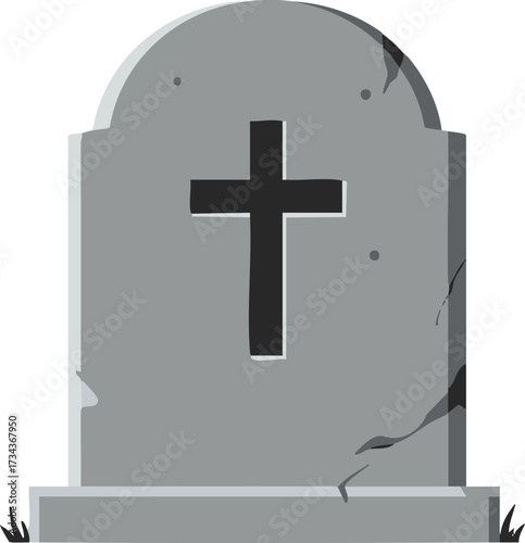 Old Tombstone with Cross