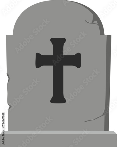 Old Tombstone with Cross