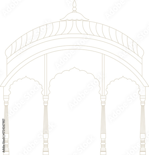 Indian Traditional Arch Pavilion Design Element