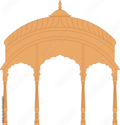 Indian Traditional Arch Pavilion Design Element