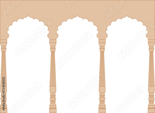 Indian Traditional Arch Pavilion Design Element