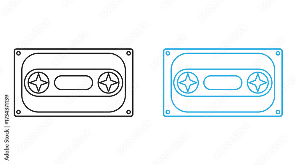 Obraz premium Cassette tape. Icon for design, vector illustration