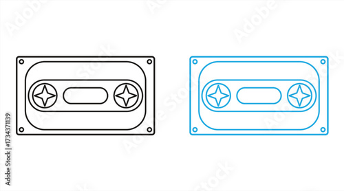 Cassette tape. Icon for design, vector illustration