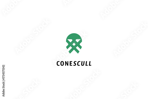 Logo design solution with cone and scull fuse image