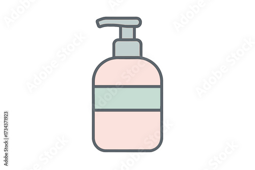 Stylized pump bottle dispenser for various liquid products like soap, shampoo, or hand sanitizer
