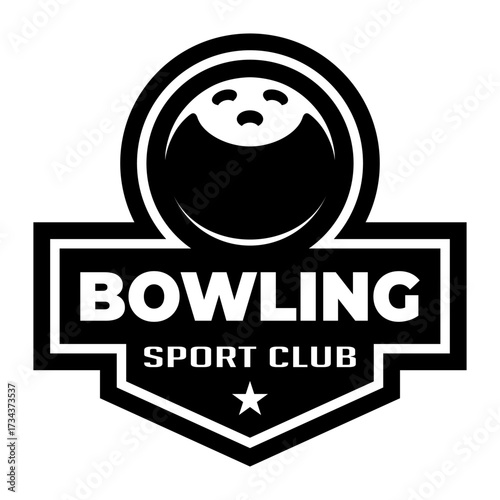 Bowling Ball logo. Sport games. Sporting equipment. Emblem, badge.