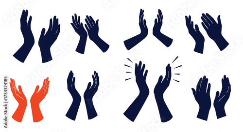 A collection of hands clapping in applause in various styles.