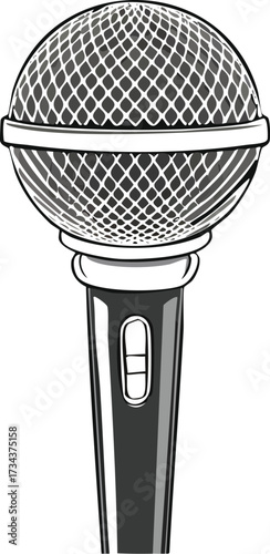 Vintage Microphone Graphic for Sound Recording and Broadcasting Needs