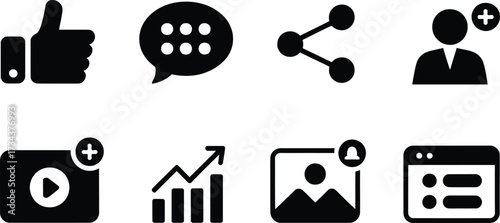 Social media icons isolated on white background, vector illustration of a set  icons