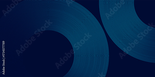 Abstract dark background with glowing lines circles. Eps10