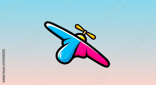 vector illustration of a man jumping in the sky