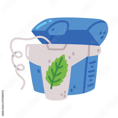 Floss as Oral Hygiene and Dental Object and Element Vector Illustration