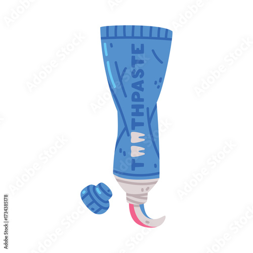 Toothpaste Tube as Oral Hygiene and Dental Object and Element Vector Illustration