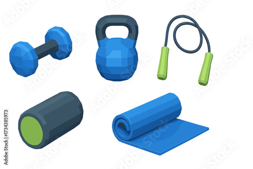 Fitness equipment set for home gym workout