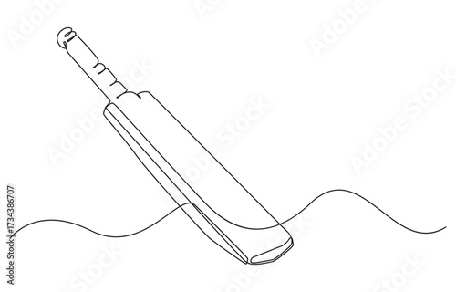 Cricket Bat one continuous line drawing,1