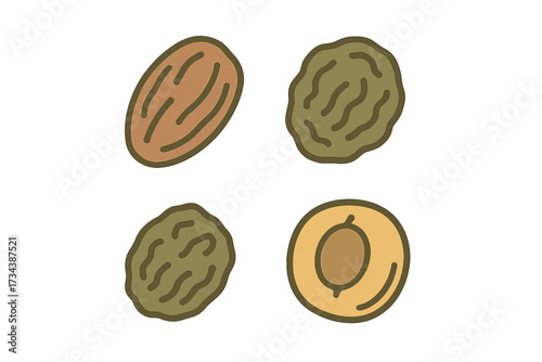 Collection of various dried fruits and nuts including almond, raisin, and apricot for healthy eating