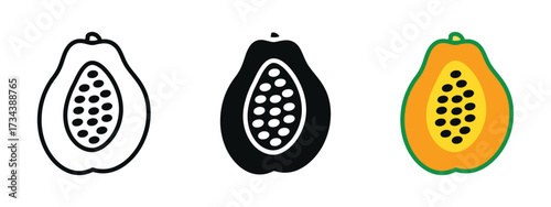 Half papaya icon vector. fruit graphics for healthy eating and culinary symbol. vector illustration.
