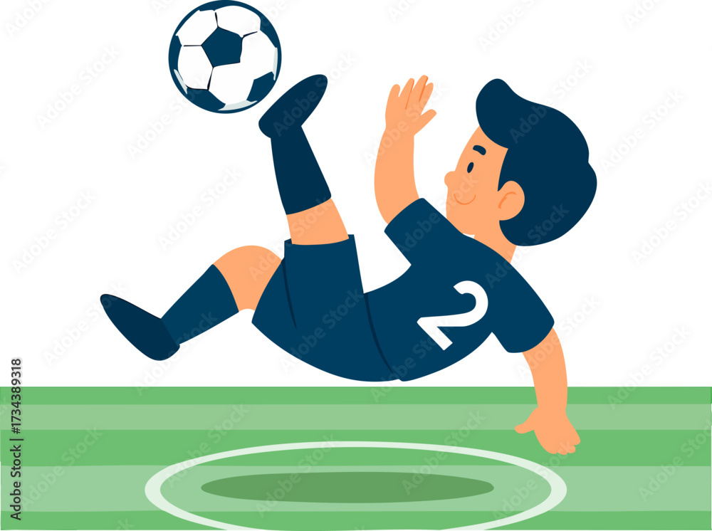 Fototapeta premium Football player's overhead kick
