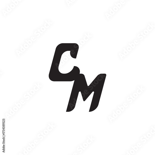 Initial Bold Logo Unique minimalist overlaping LM Monogram Simple Design Alphabet