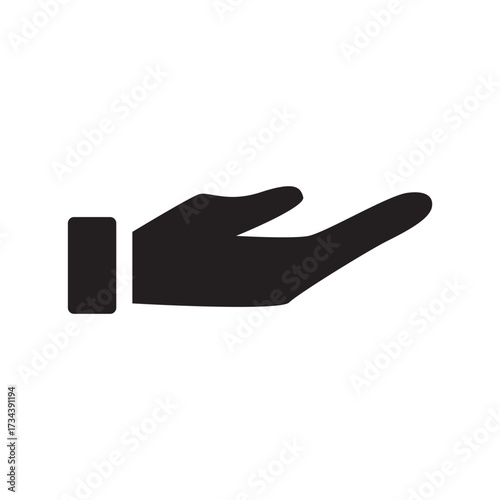 Outstretched Human Hand Solid Glyph Icon Protection Care