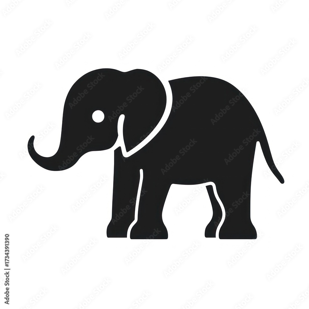Fototapeta premium Elephant icon logo silhouette wildlife animal.