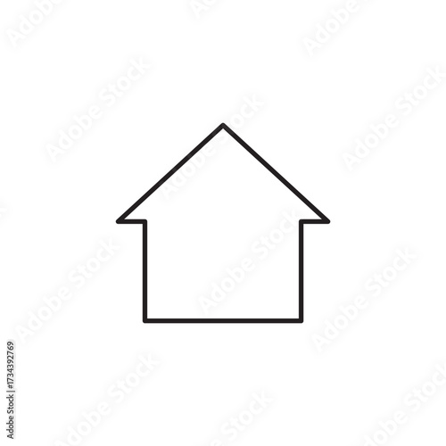 Simple House Outline Icon for Real Estate and Home