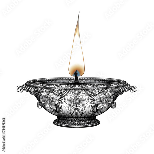 candlestick with candle Diwali Diya 