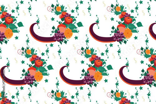 Rustic Style  Warmth with Thanksgiving, Autumn harvest Seamless Pattern for Fabric, table linens, greeting cards, scrapbook paper, wall art