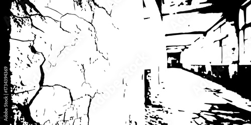 
Detailed wall texture with organic cracks and high-contrast grunge corners; useful for adding depth and realism to digital environments.
