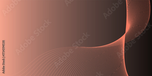 Abstract peach brown gradient with delicate flowing translucent waves.