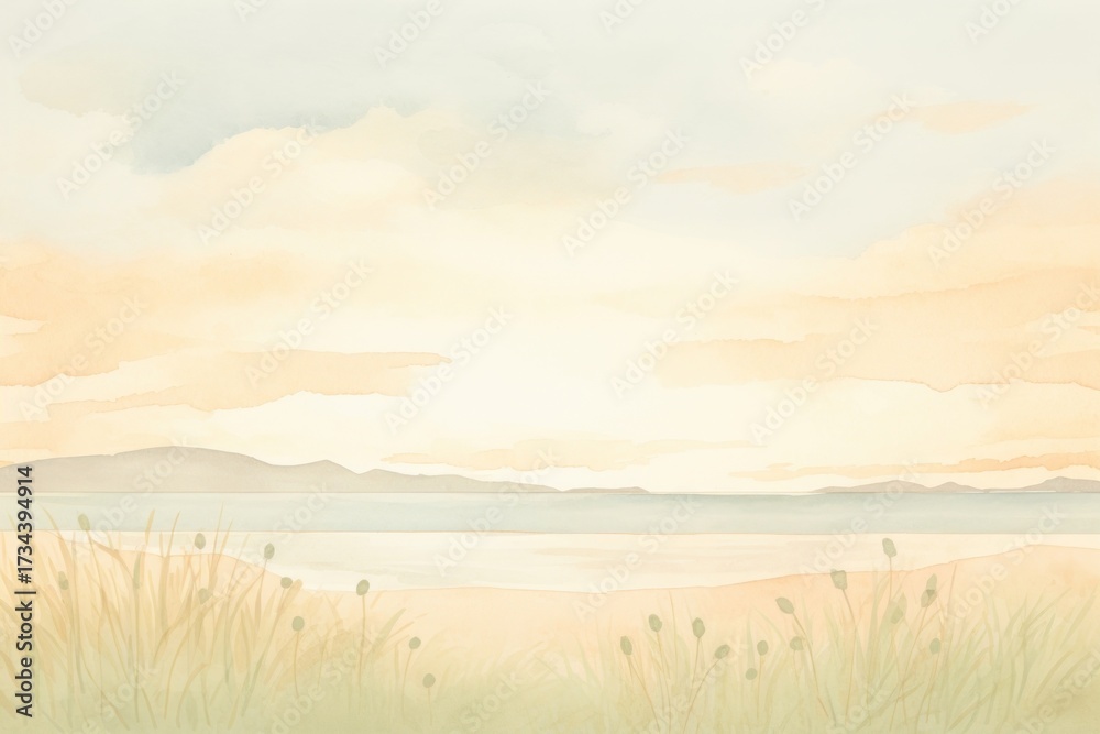 Obraz premium Sunset beach backgrounds landscape outdoors.