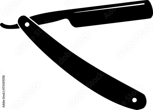 Black silhouette of folding pocket knife vector illustration, symbol of tool, blade, sharp object, survival gear, outdoor equipment, camping accessory, hunting utility, everyday carry