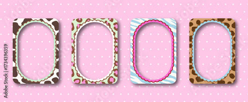 Portrait Animal Print Photo Card Holder Frame