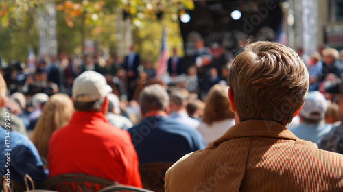 Wallpaper Mural Citizens attending an outdoor political debate ,Democracy people, photo style Torontodigital.ca