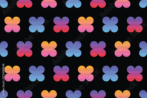 Konstfotografi Colorful gradient flower seamless pattern