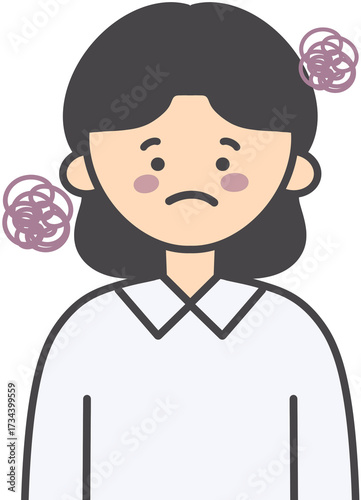 Upset Sad Worried Person Illustration