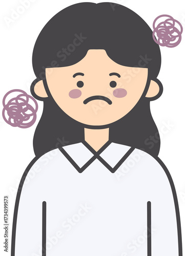 Upset Sad Worried Person Illustration