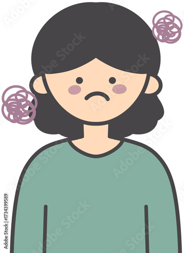 Upset Sad Worried Person Illustration