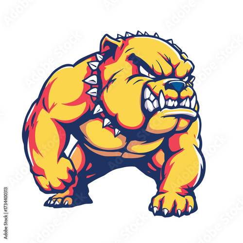 Vsai angry bulldog mascot character showing strength and aggression