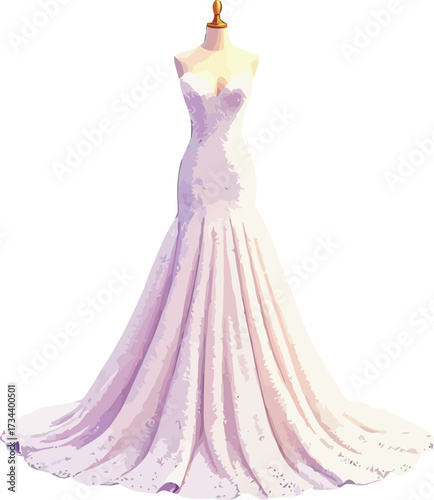 Vsai wedding dress on mannequin representing marriage concept