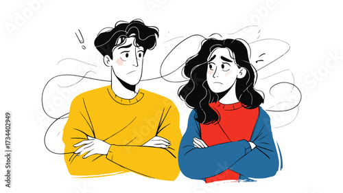 Troubled Young Couple Seeking Relationship Advice, Marriage Counseling - Emotional Support Vector EPS