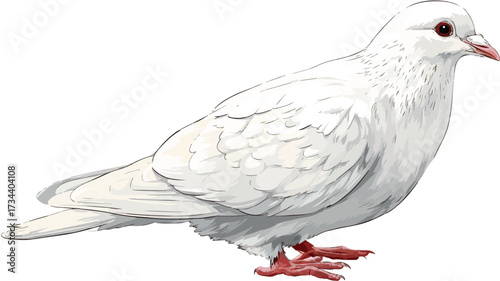 Adorable White Pigeon Cartoon Vector Illustration for Creative Projects