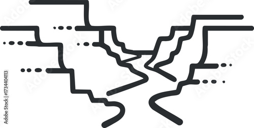 Abstract line art illustration featuring dynamic contours and shapes in a minimalist style..