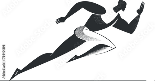 A dynamic illustration of a runner in motion showcasing speed and athleticism in a minimalist style..