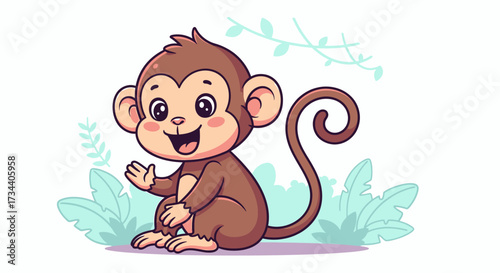 A simple, black and white logo featuring a stylized monkey face with text below.