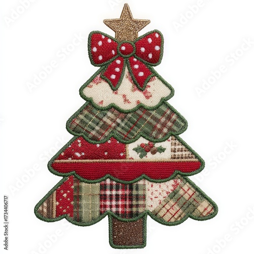 Whimsical Patchwork Christmas Tree Design