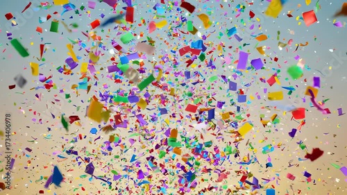 Colorful confetti explosion, a festive abstract burst against a gradient backdrop