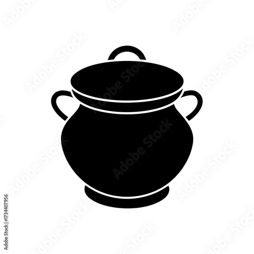 a pot silhouette black vector icon style simple 