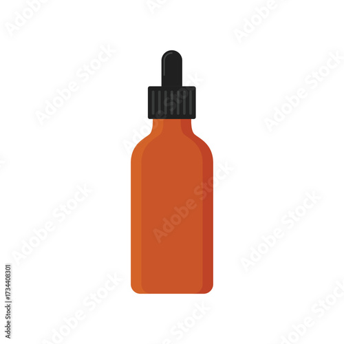 Glass bottle with dropper flat vector design on a white background