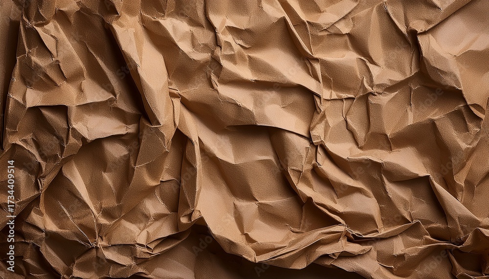 Obraz premium brown crumpled recycled paper texture background kraft paper
